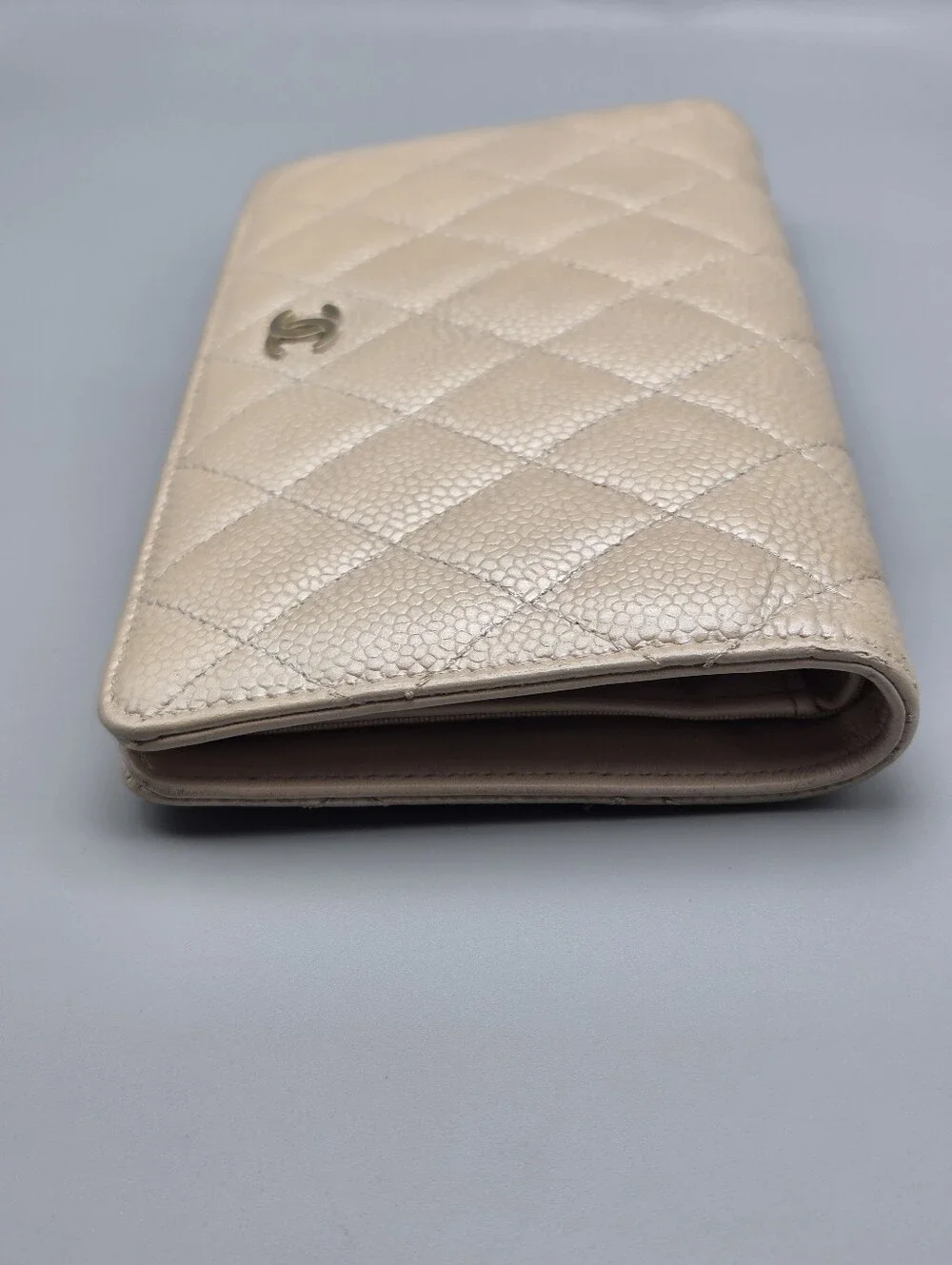 💛CANEL Authentic Gold Metallic Quilted Leather Wallet/Clutch💛